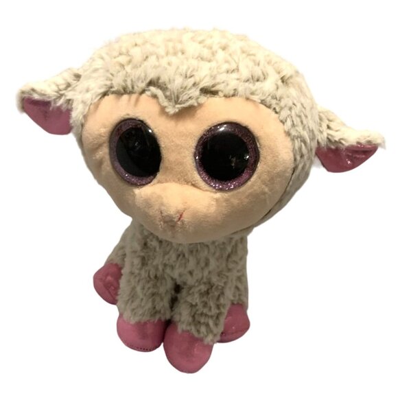 Ty Beanie Boos Gray Lamb Dixie Sheep Medium 9 in Tall Plush Stuffed Animal Doll - Picture 1 of 5